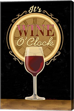 Framed It&#39;s Wine O&#39;Clock Print