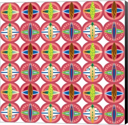 Framed Surfboard Medallions Print