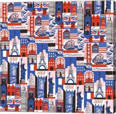 Framed Travel Drop Pattern Print