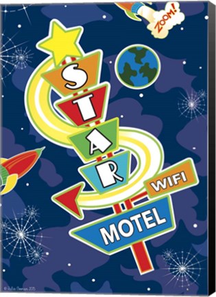 Framed Star Motel Flag Print