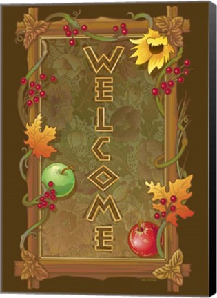 Framed Fall Welcome Flag Print