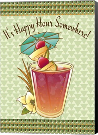 Framed Happy Hour Flag Print