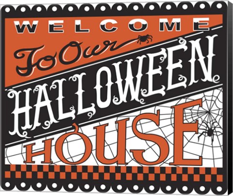 Framed Halloween House Welcome Print