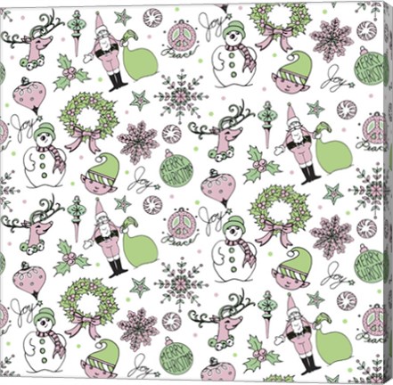 Framed Christmas Half Drop Pattern Print