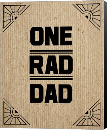 Framed One Rad Dad - Brown Cardboard Print