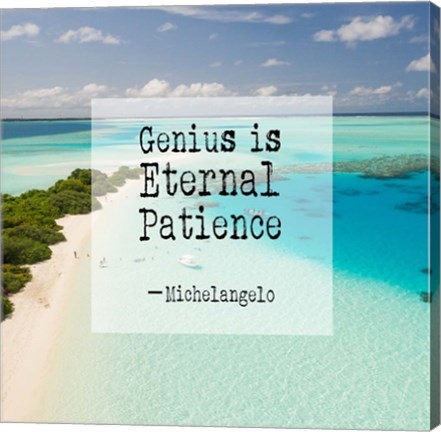 Framed Genius is Eternal Patience - Beach Print