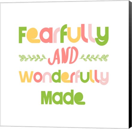 Framed Fearfully and Wonderfully Made - Pink and Green Print