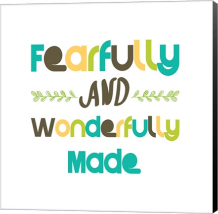 Framed Fearfully and Wonderfully Made - Blue and Brown Print