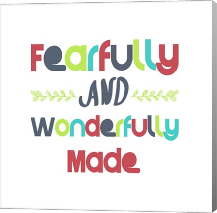 Framed Fearfully and Wonderfully Made - Red and Blue Print