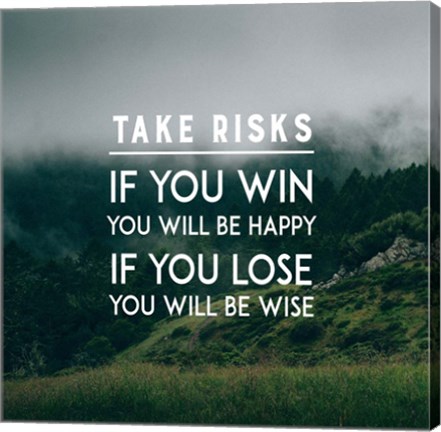 Framed Take Risks - Forest Landscape Color Print