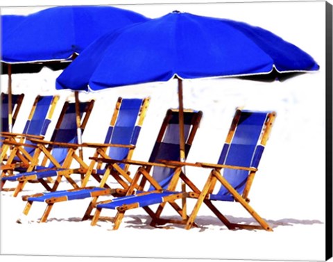 Framed Beach Chairs II Print