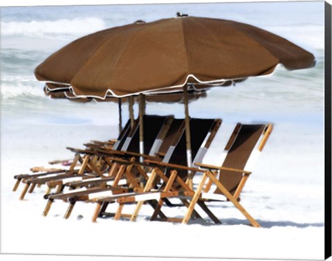 Framed Beach Chairs V Print
