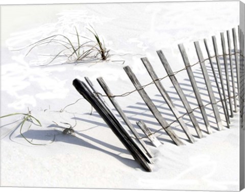 Framed Beach Fence I Print