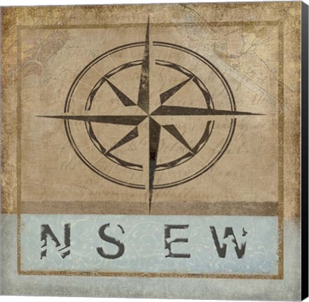 Framed Compass Rose II Print