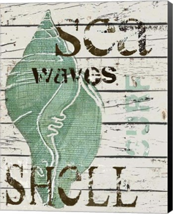 Framed Green Seashell Print