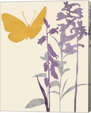 Framed Butterfly and Flowers Print