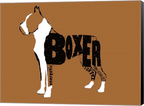 Framed Boxer Word 2 Print
