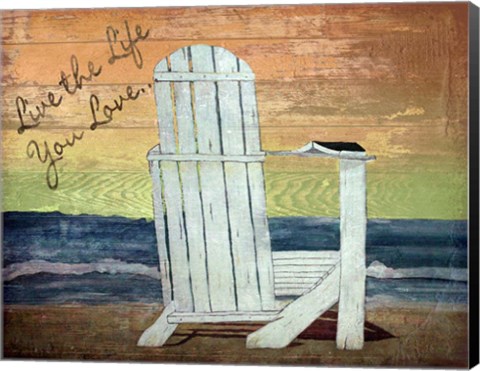 Framed Reading on the Beach Words Print