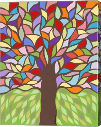 Framed Tree of Life - Rainbow I Print