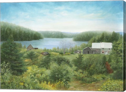 Framed Fishing Lodge In Quebec Print