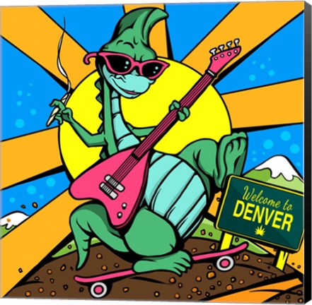 Framed Denver Dinosour 1 Print