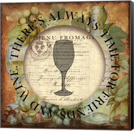 Framed Circled Wine 1 Print