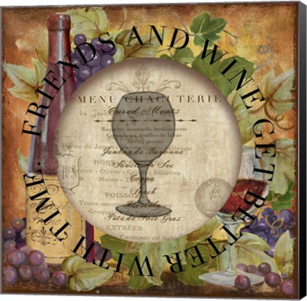 Framed Circled Wine 2 Print