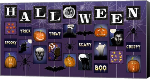 Framed Halloween on Strings Print