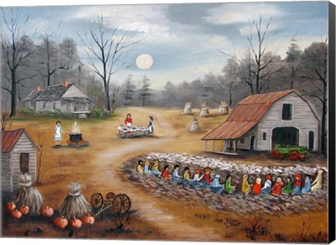 Framed Corn Shucking Print