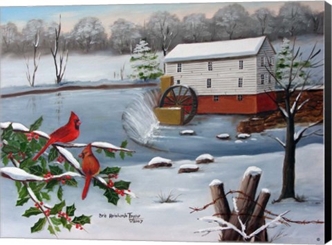 Framed Murray&#39;s Mill in The Snow Print