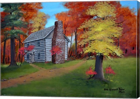 Framed Hickory Tavern in Autumn Print