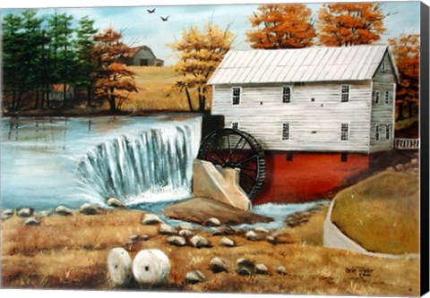 Framed Murray&#39;s Mill in the Fall Print