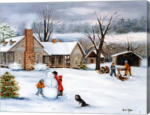 Framed Snowman Print