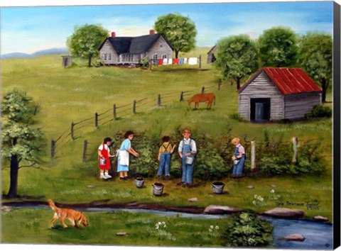 Framed Pickin&#39; Blackberries 5 Print