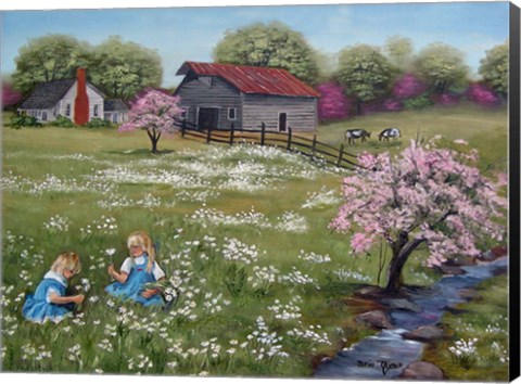 Framed Where Daisies Grow Print