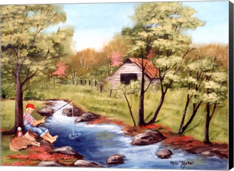 Framed Gone Fishing Print