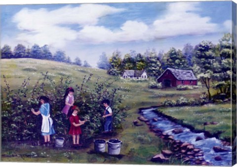 Framed Pickin&#39; Blackberries 2 Print