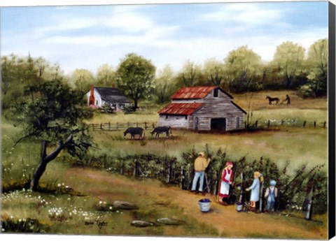 Framed Pickin&#39; Blackberries 3 Print
