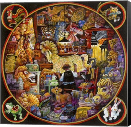 Framed Golden Horse Print