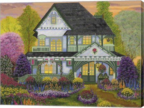 Framed Red Rose Inn Print