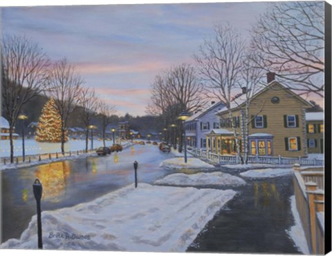 Framed Christmas In Woodstock Print