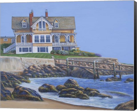 Framed Yellow Beach House Print