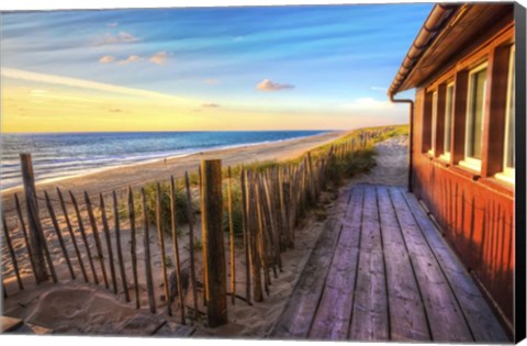 Framed Cottage By The Sea Print