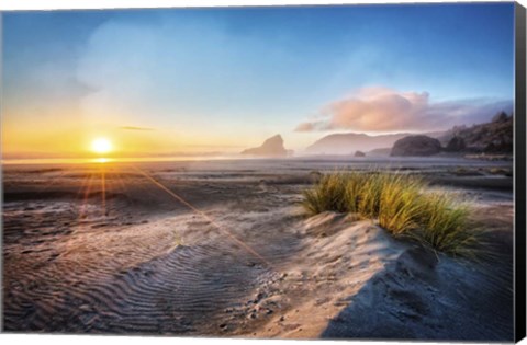 Framed Dunes On The Pacific Coastline Print
