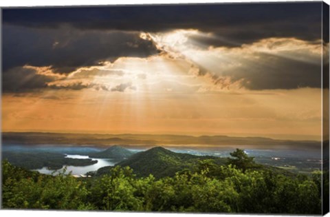 Framed Rays Over Blue Ridge Print