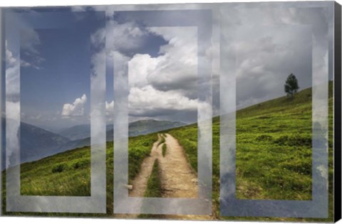 Framed High Mountain Trail in Triple Print