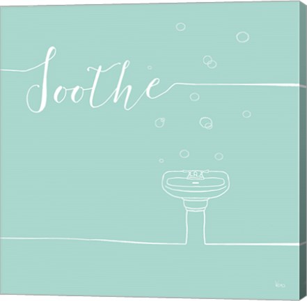 Framed Underline Bath VIII Teal Print