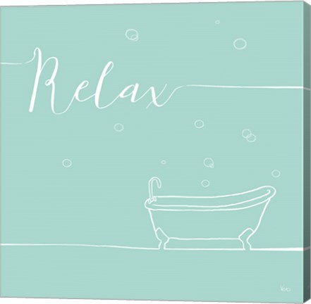 Framed Underline Bath V Teal Print