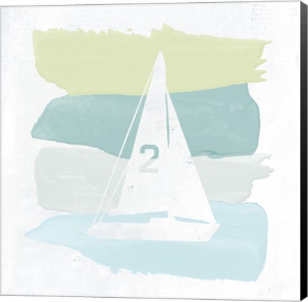 Framed Seaside Swatch Sailboat Print