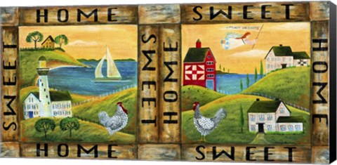 Framed Home Sweet Home Country Folk Art Print